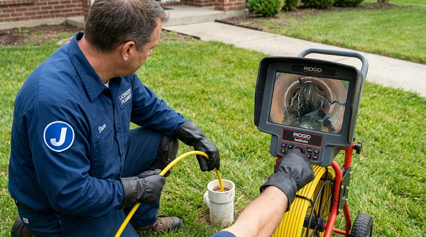 Sewer camera inspection being performed by Johns Plumbing LLC in Gonzales